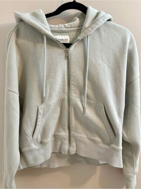 Abercrombie & Fitch Light Sage Green Zip Hoodie